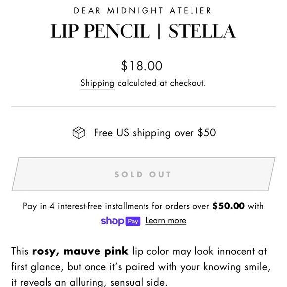 DEAR MIDNIGHT ATELIER
LIP PENCIL | STELLA - Picture 2 of 3